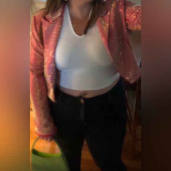 AKIRA Fuchsia Sequin Blazer - Picture 4 of 7